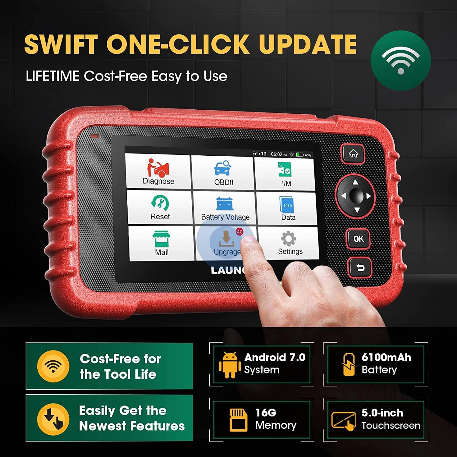 LAUNCH OBD2 Scanner CRP129X Car Code Reader Scan Tool for ABS SRS Transmission Engine Diagnostic, Oil Reset, EPB/SAS/TPMS Reset and Throttle Matching Android Based WiFi AutoVIN Free Update