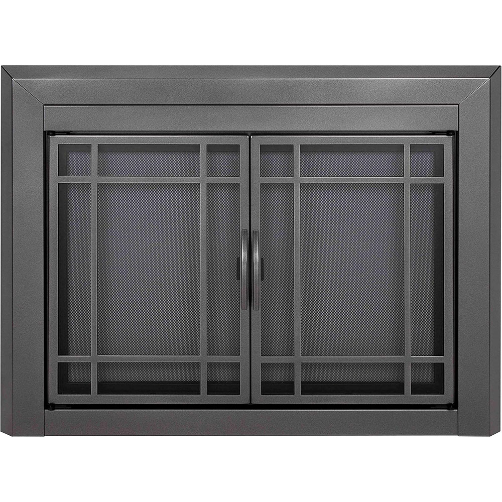Pleasant Hearth Edinburgh Glass Firescreen Gunmetal - Large