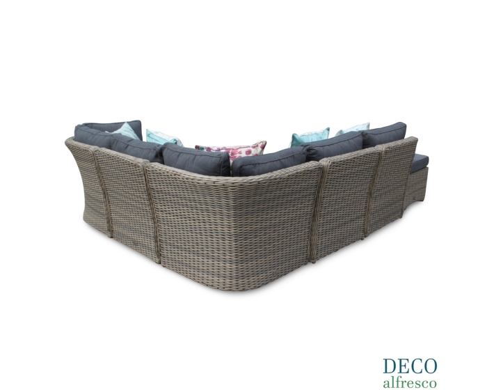 6PC High Back Modular Daybed Sofa Rattan Furniture Set - Natural DECO alfresco