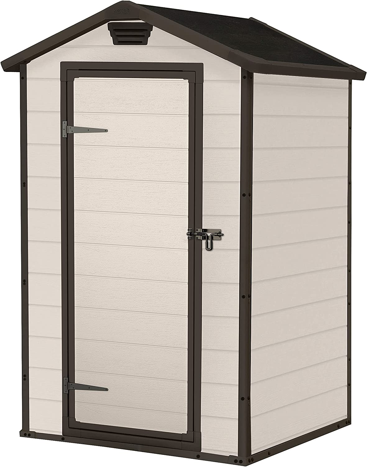 Keter Manor Outdoor Plastic Garden Storage Shed, Beige, 4 x 3 ft