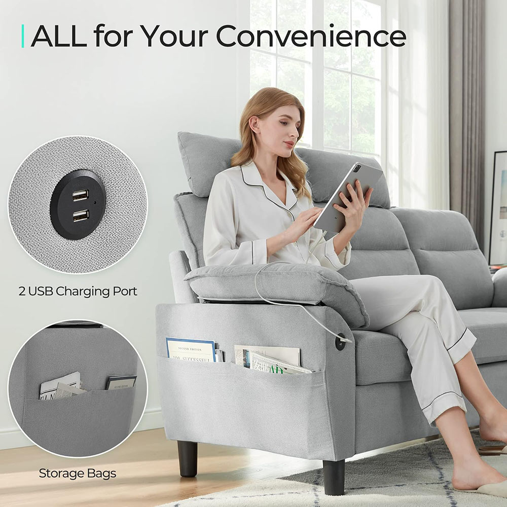 LINSY HOME Reversible Sectional Couch