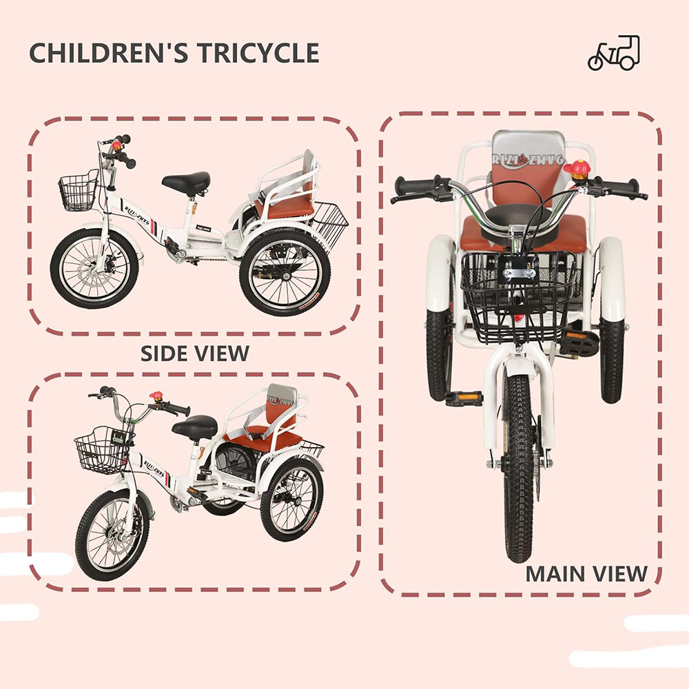 16 inch Trike Kids Tricycle Kids Trike for Ages 3+ Beginner Riders