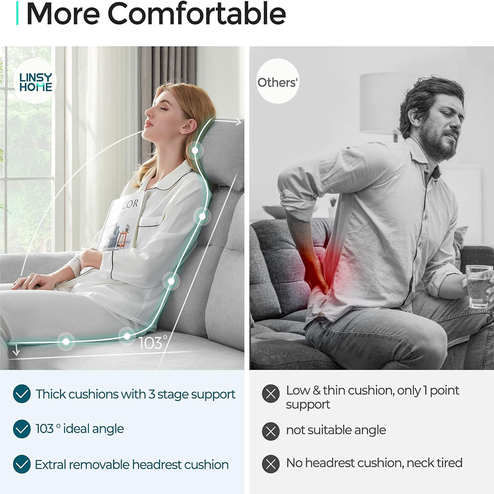 LINSY HOME Reversible Sectional Couch