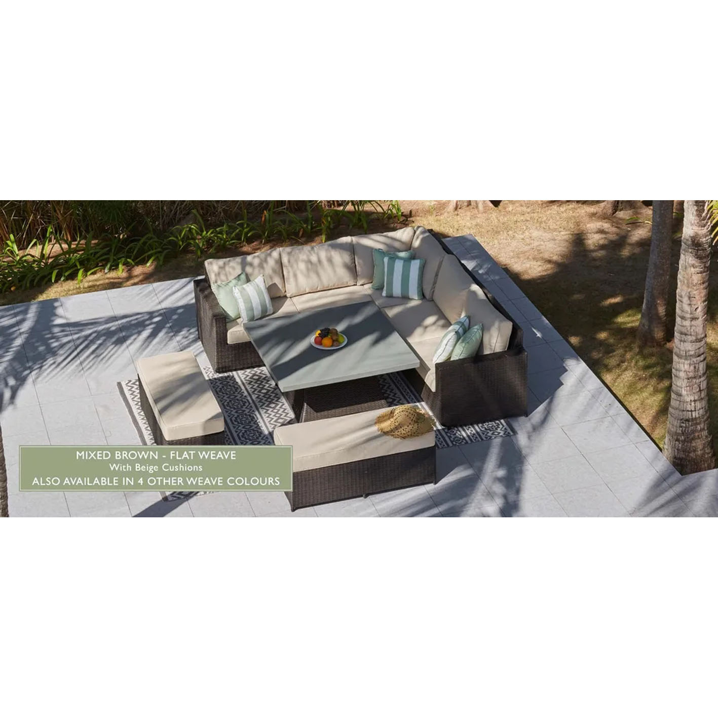 HALO 1M - CORNER SOFA AND CONCRETE COFFEE TABLE