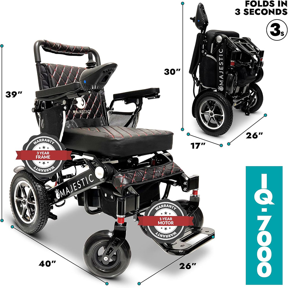 Majestic IQ-7000,Lightweight foldable electric wheelchair for the elderly, durable and ultra-light wheelchair
