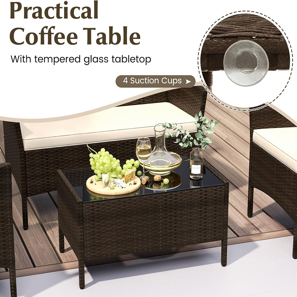 Tangkula 8-piece patio rattan reception set, outdoor wicker furniture set