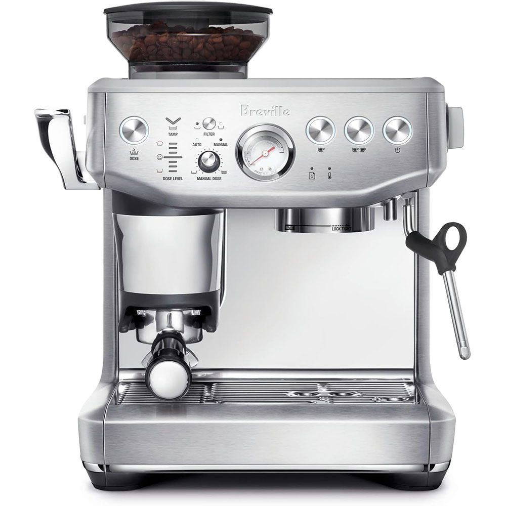 Breville the Barista Express Impress espresso machine with grinder and milk frother