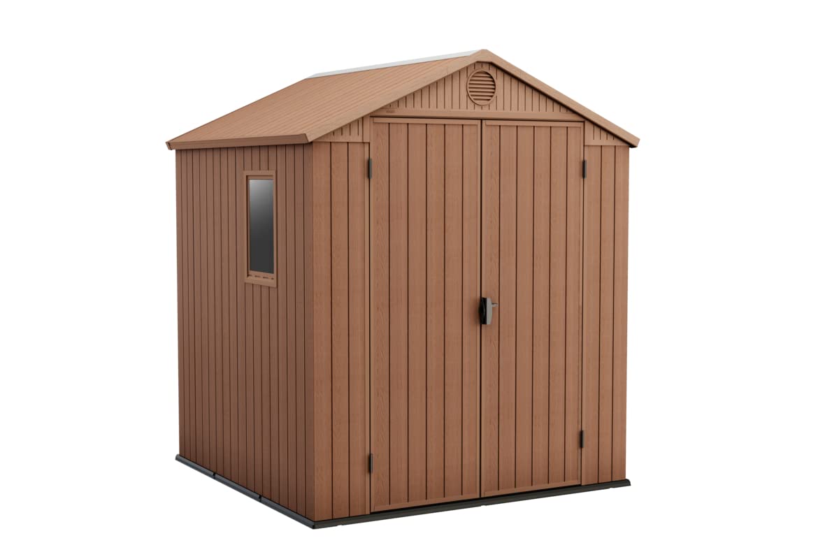【Storage Shed】【BS】6x6 Darwin Outdoor Apex Garden Storage Shed, Brown
