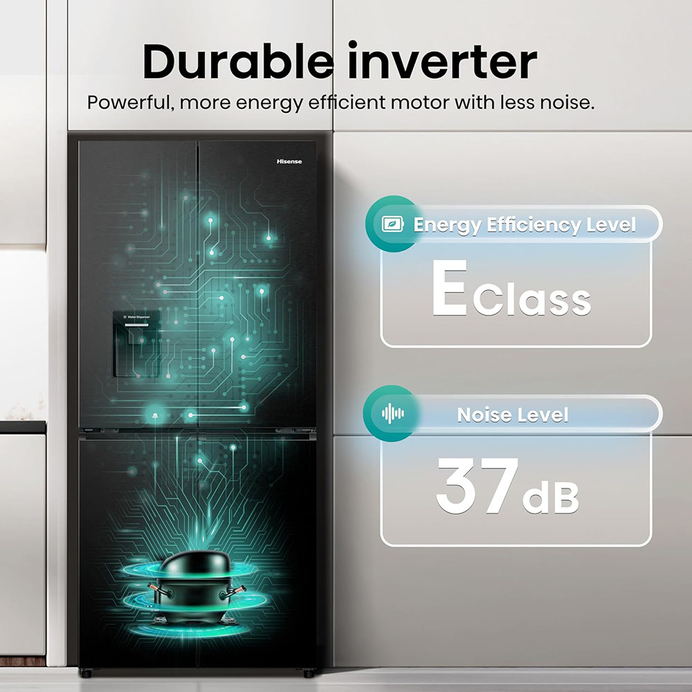 Hisense RQ5P470SMFE Wifi Connected American Fridge Freezer Cross Door with Water Dispenser