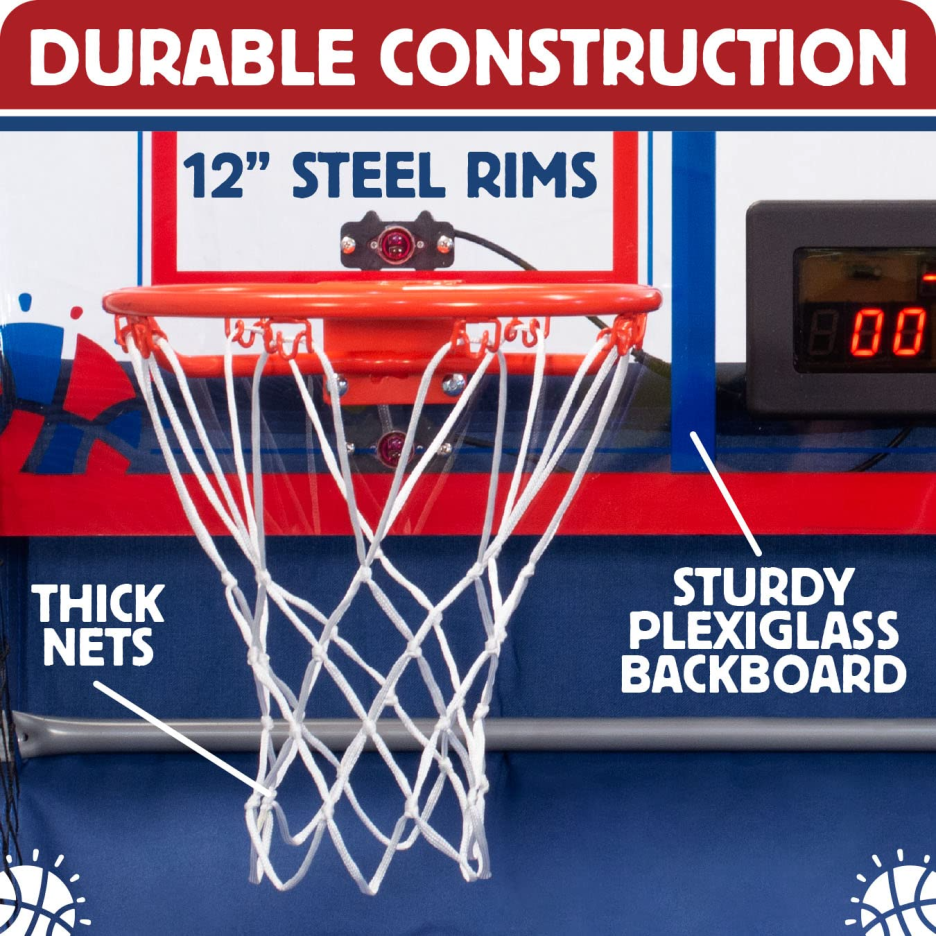 【Sports&Outdoors】Official Indoor/Outdoor Dual Shot Basketball Arcade Game - Weather Resistant - 16 Different Games