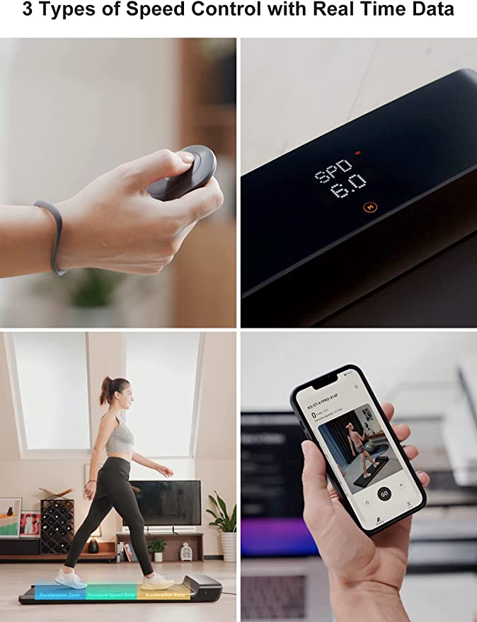 WalkingPad A1 Pro Folding Treadmill, Black,1.25HP 932W Under Desk Treadmill Quiet Motor 0.5-6kmh