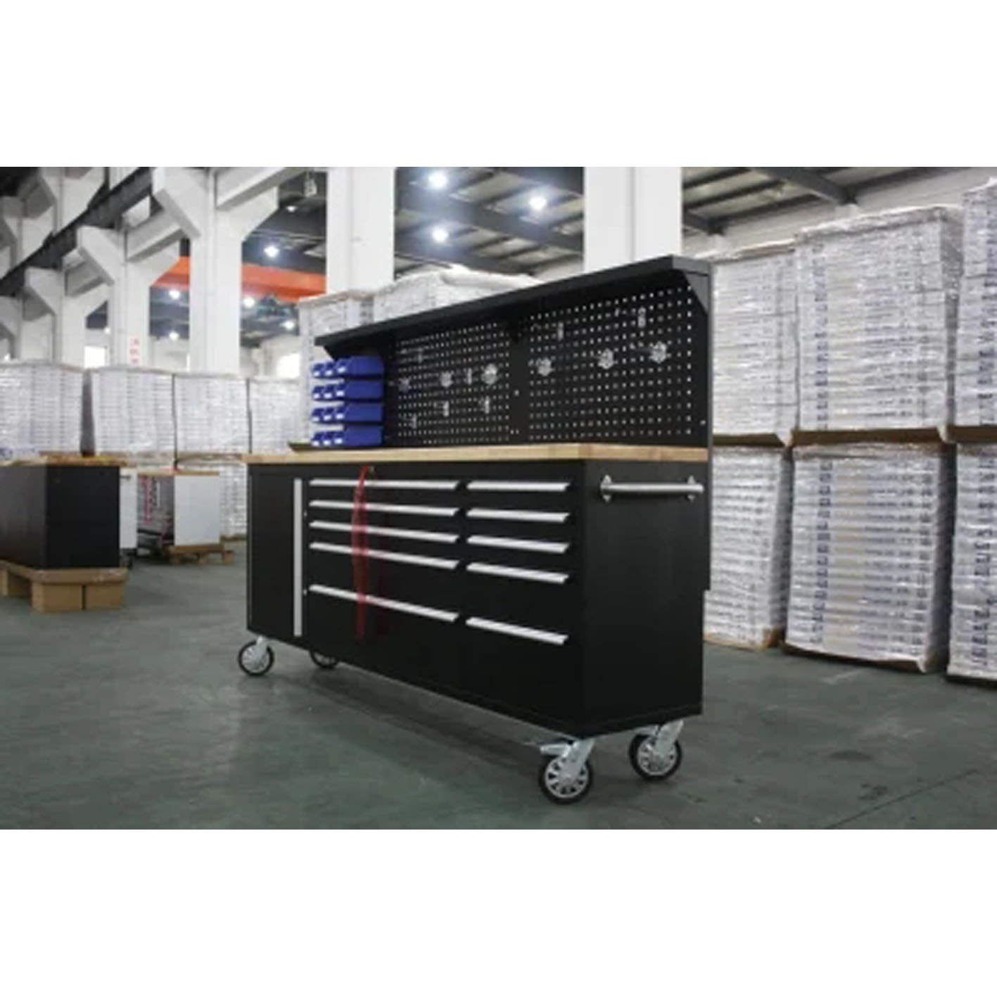 84 Inch Tool Storage Chest Drawers Workshop Mechanic Tool Box on Wheels