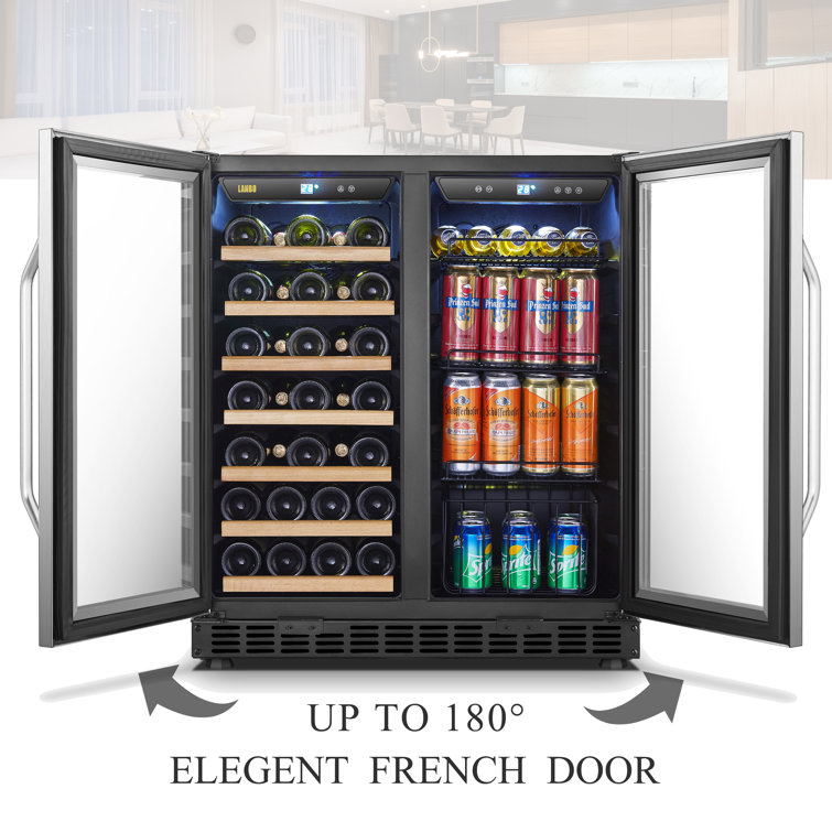 33 Bottle and 70 Can Freestanding Refrigeration Dual Zone Freestanding/Built-In Wine & Beverage Refrigerator (Part number: LW3370B)