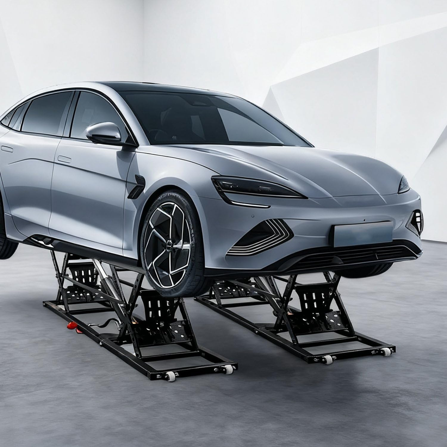 7000LBS Capacity Portable Car Lift, Heavy Duty Vehicle Jack Ramp, Hydraulic Portable for Home Garage, Truck Jack & Car Ramps for SUV, Automobile, Garage Tool with Quick Setup